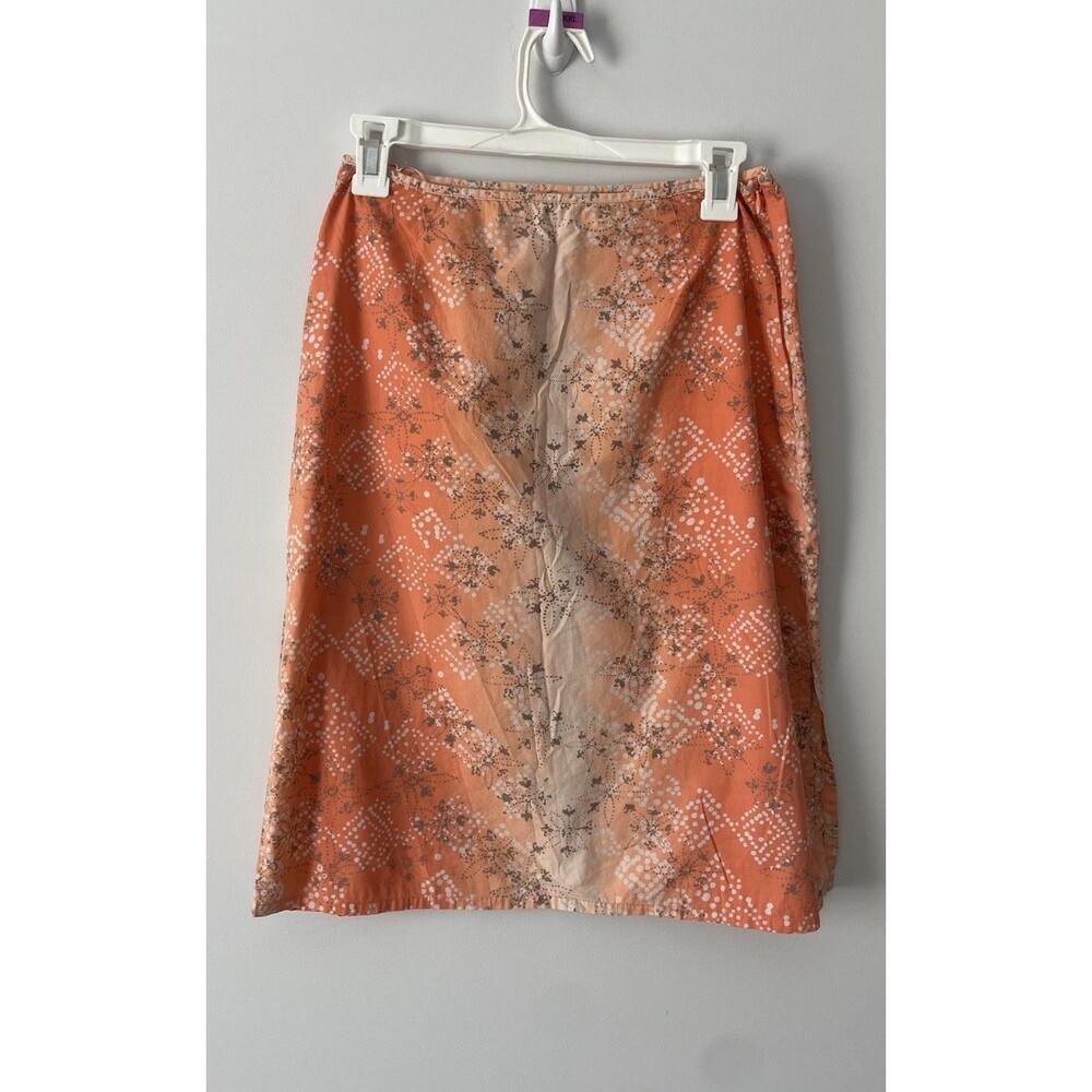 Espirit Cotton Spring Floral Cotton Zip Up Skirt Peach Vintage 90s Buffy Vampire
